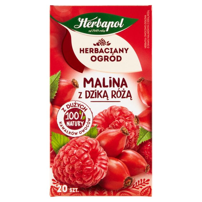 Herbapol Herbaciany Ogród Herbatka owocowo-ziołowa malina z dzika różą 54 g (20 x 2,7 g) main product photo