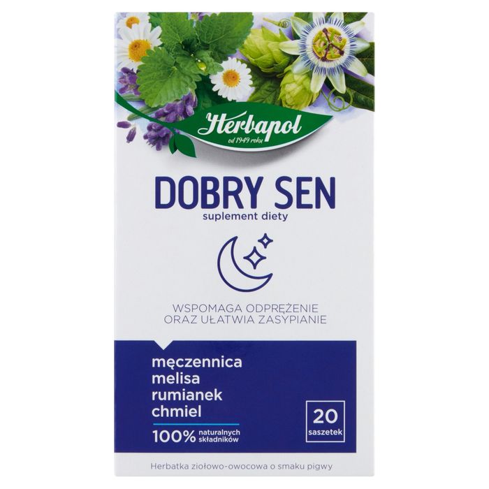Herbapol Suplement diety herbatka ziołowo-owocowa dobry sen 30 g (20 x 1,5 g) main product photo