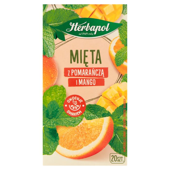 Herbapol Herbatka ziołowo-owocowa mięta z pomarańczą i mango 30 g (20 x 1,5 g) main product photo