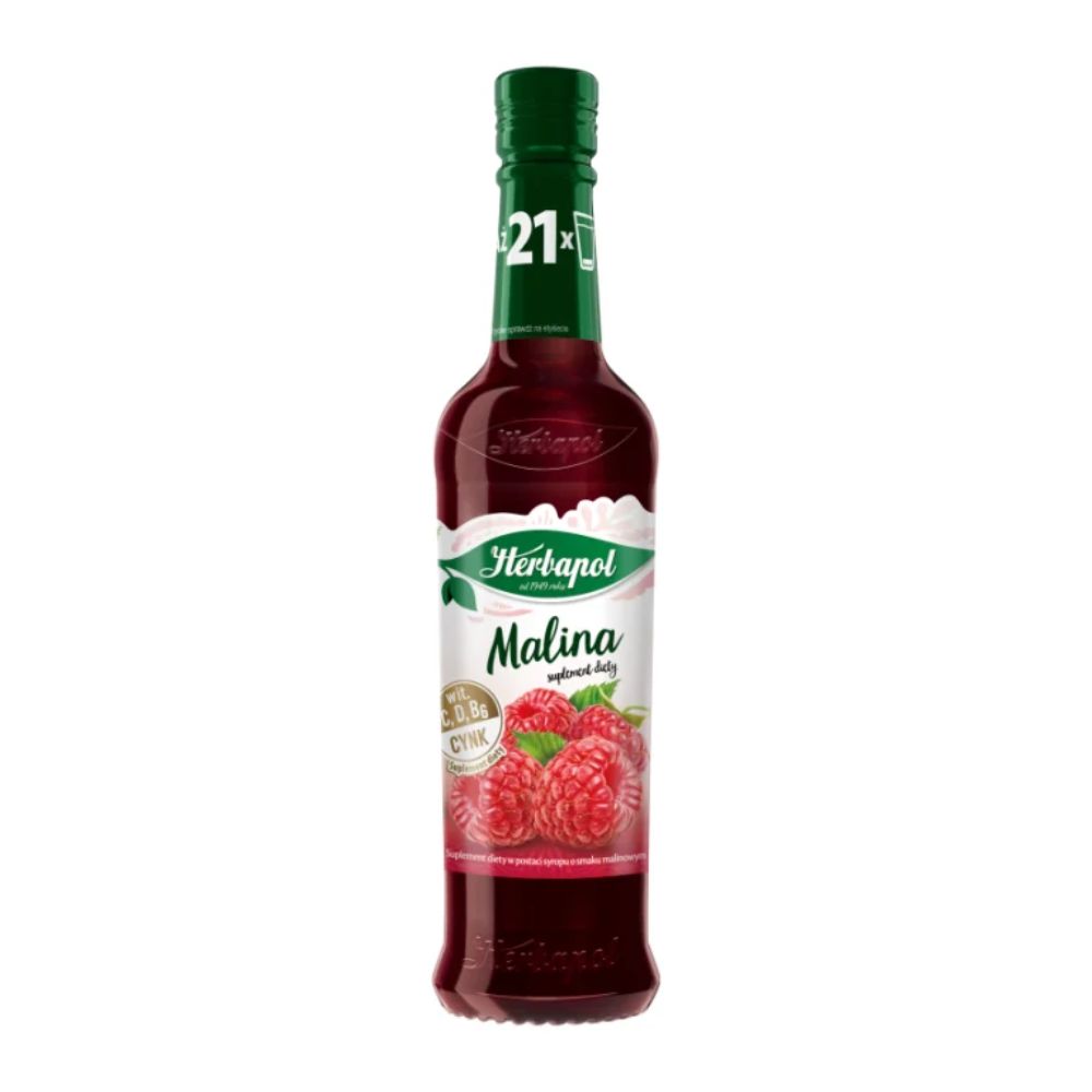 Herbapol Owocowa Spiżarnia syrop o smaku malinowym 420 ml