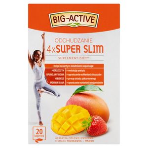 Big-Active 4 x Super Slim odchudzanie Suplement diety herbatka ziołowo-owocowa 40 g (20 2 g)