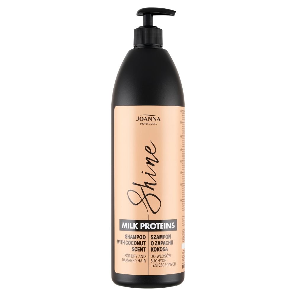 Joanna Professional Shine Milk Proteins szampon o zapachu aromatycznego kokosa 1000 ml