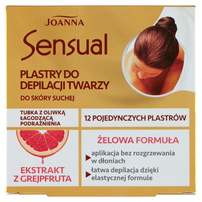 Joanna Sensual Plastry do depilacji twarzy skóry suchej 12 sztuk i Tubka z oliwką łagodzącą 10 ml main product photo