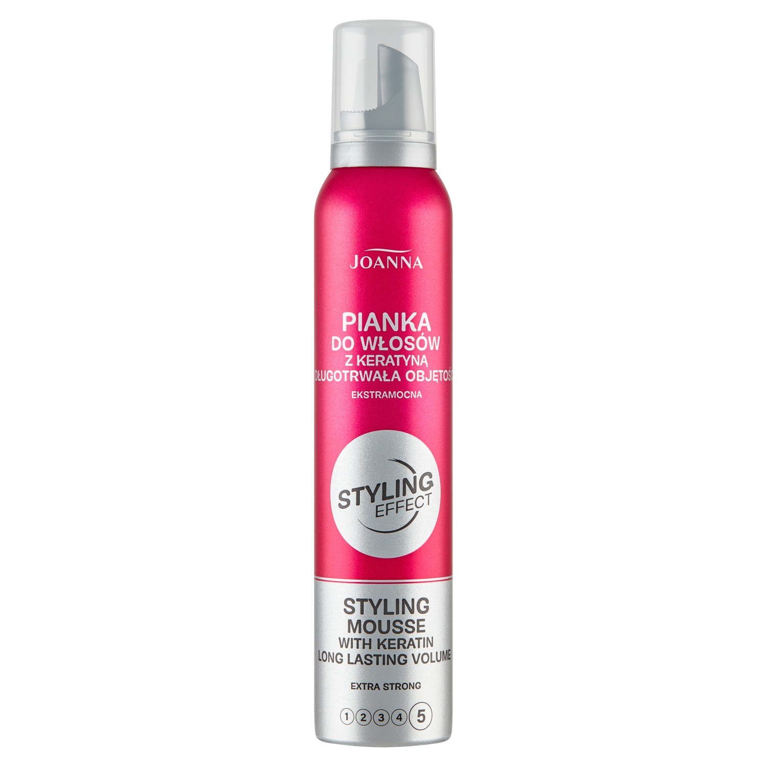 Joanna Styling Effect Extra Strong Pianka do włosów z keratyną 150 ml