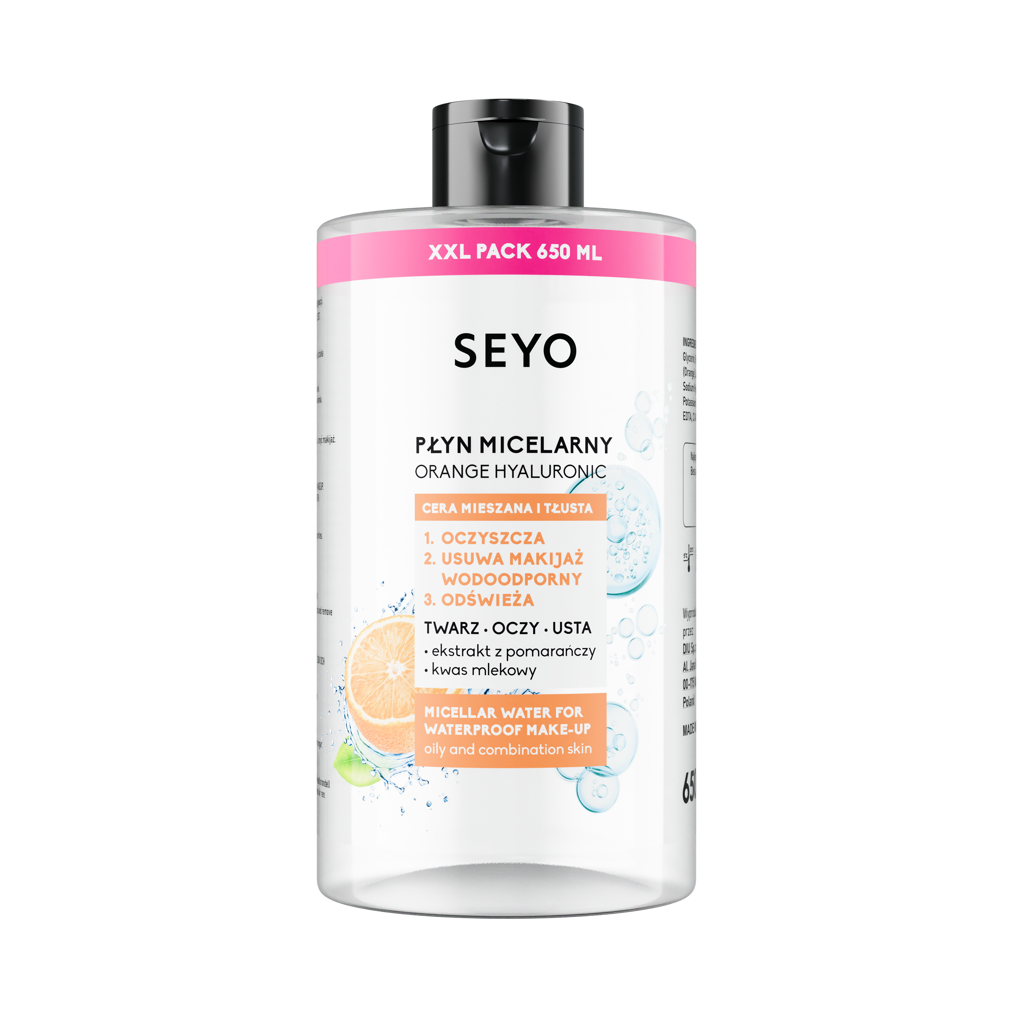 SEYO PŁYN MICELARNY ORANGE HYALURONIC 650ML