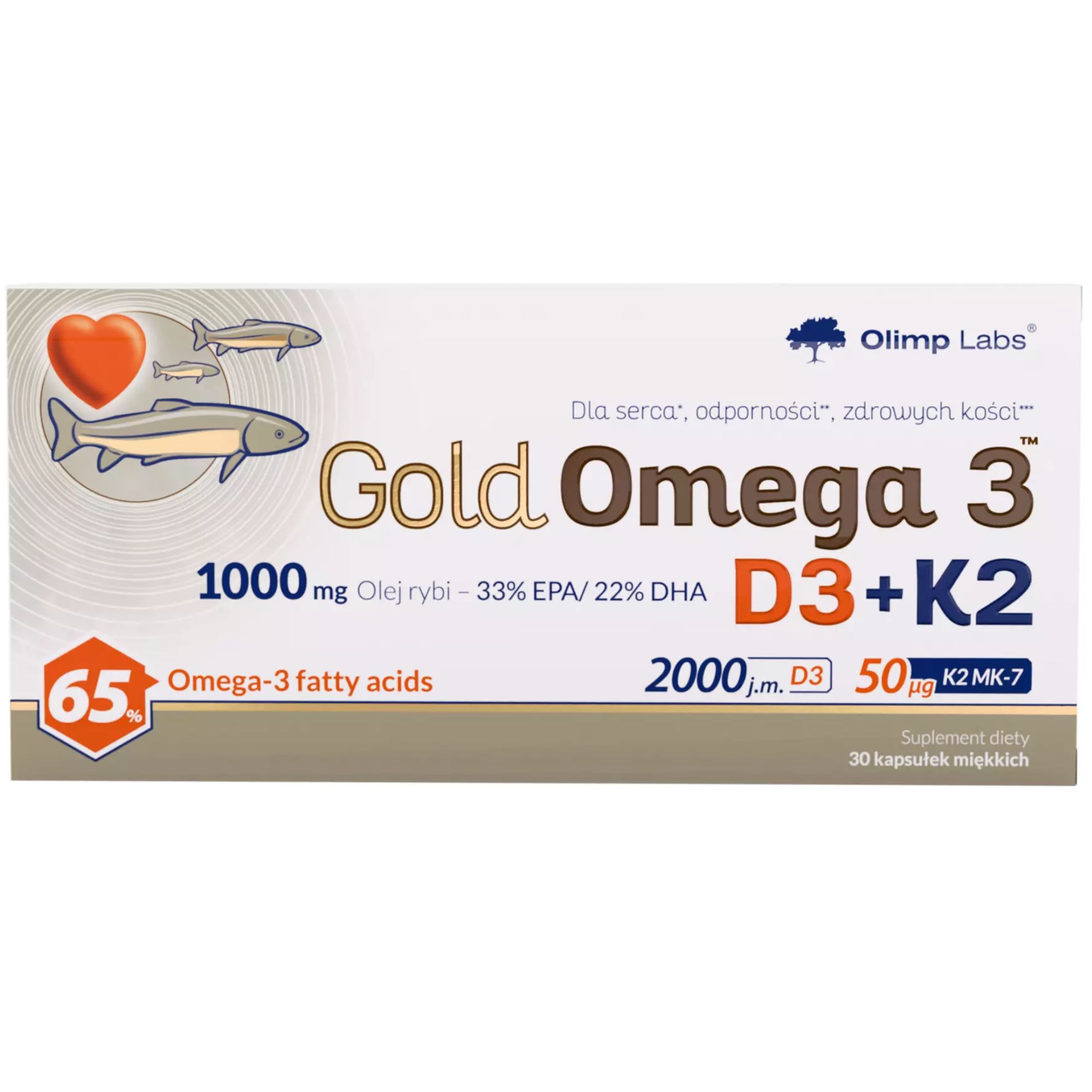 Olimp Gold Omega 3 D3 + K2 30 kapsułek