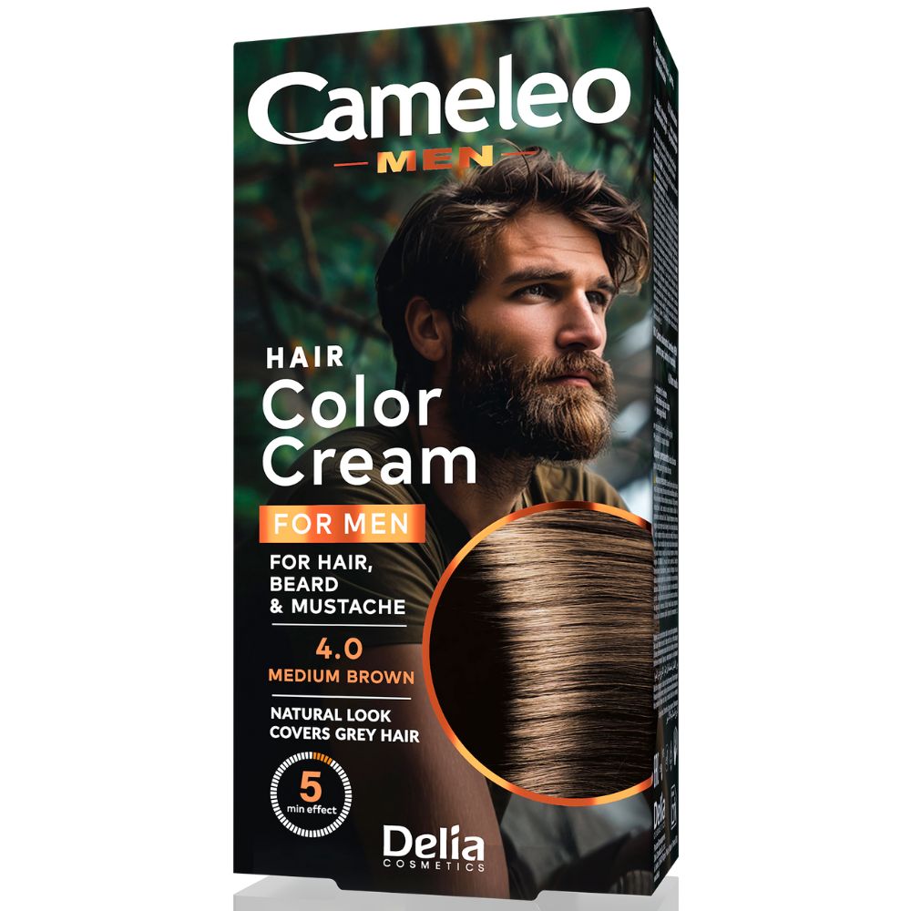 Cameleo MEN 4.0 Medium Brown – farba do włosów dla mężczyzn, 30 ml 