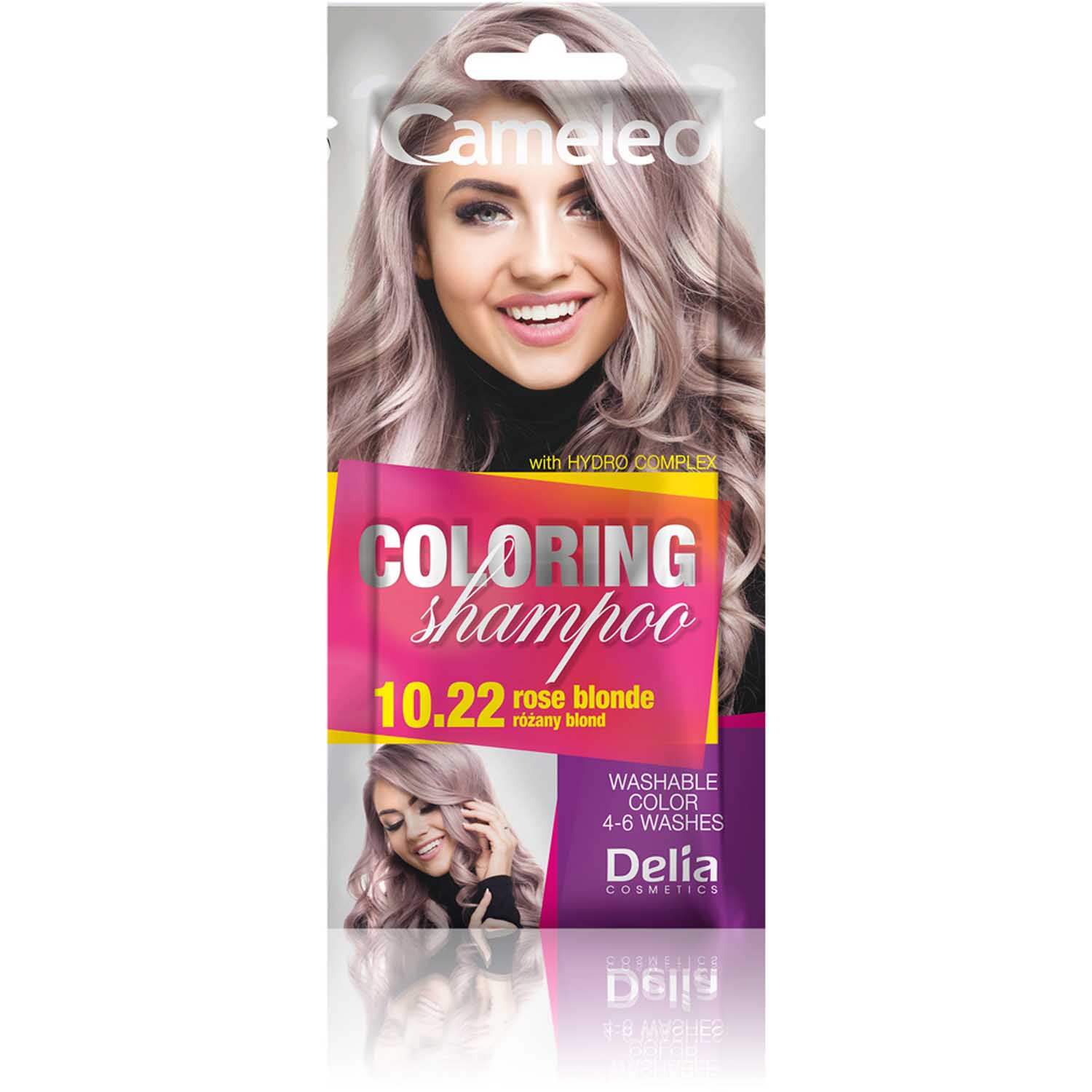 DELIA CAMELEO Szampon koloryzujący 10.22 różany blond, saszetka 40ml main product photo