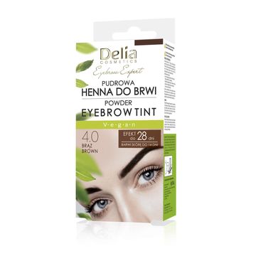 Delia Cosmetics Eyebrow Expert Pudrowa henna do brwi 4.0 brązowy 4 g