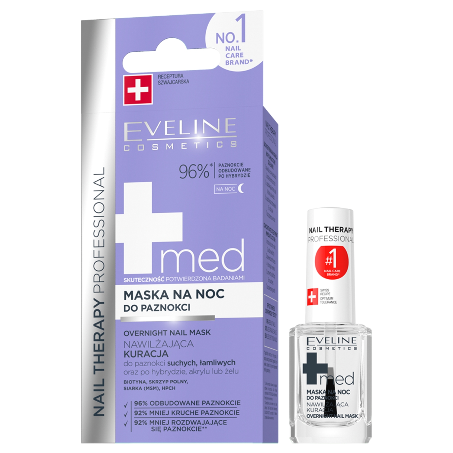 Eveline maska na noc do paznokci MED+ Nail Therapy Professional 12 ml