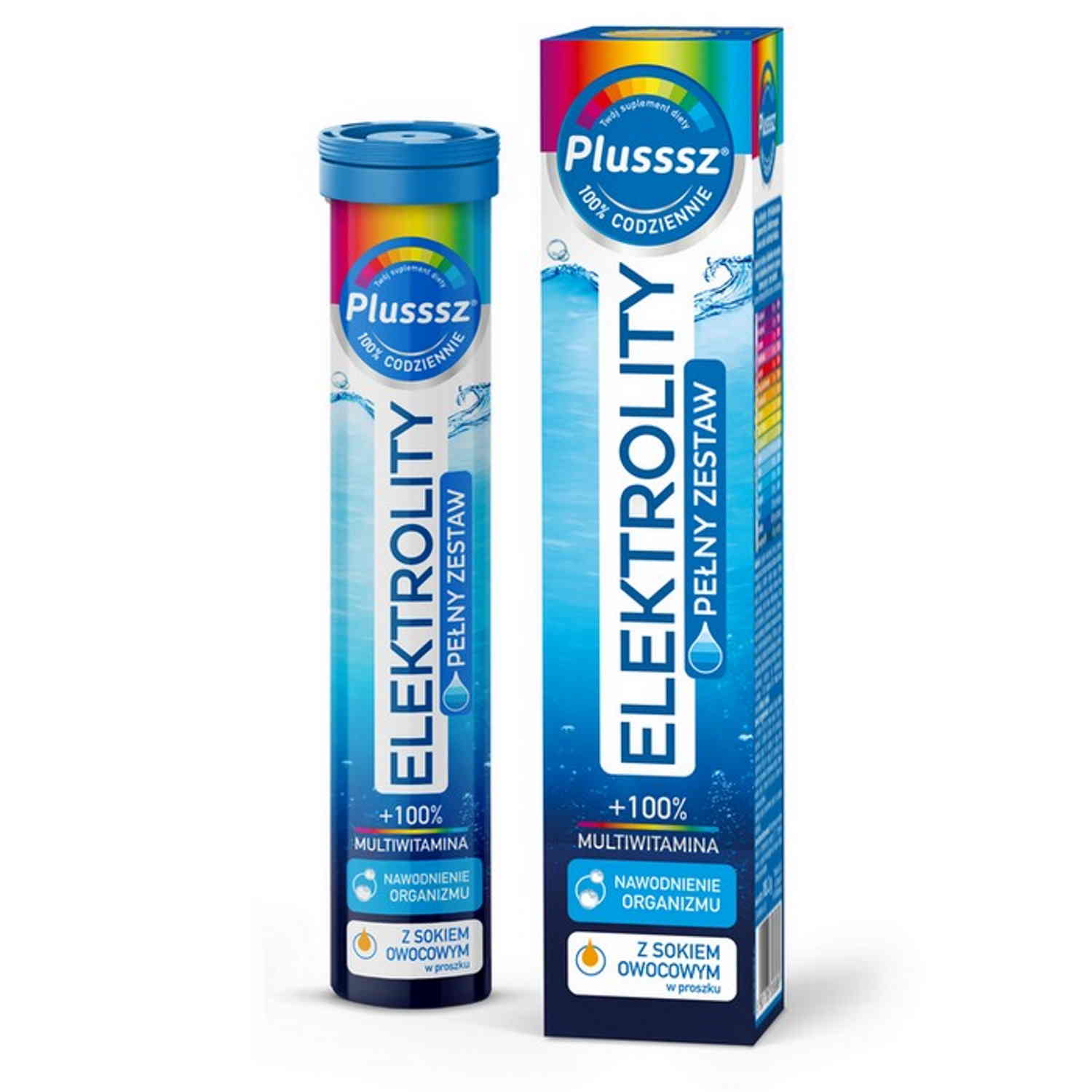 Plusssz Elektrolity +100% Multiwitamina tabletki musujące 24 sztuk