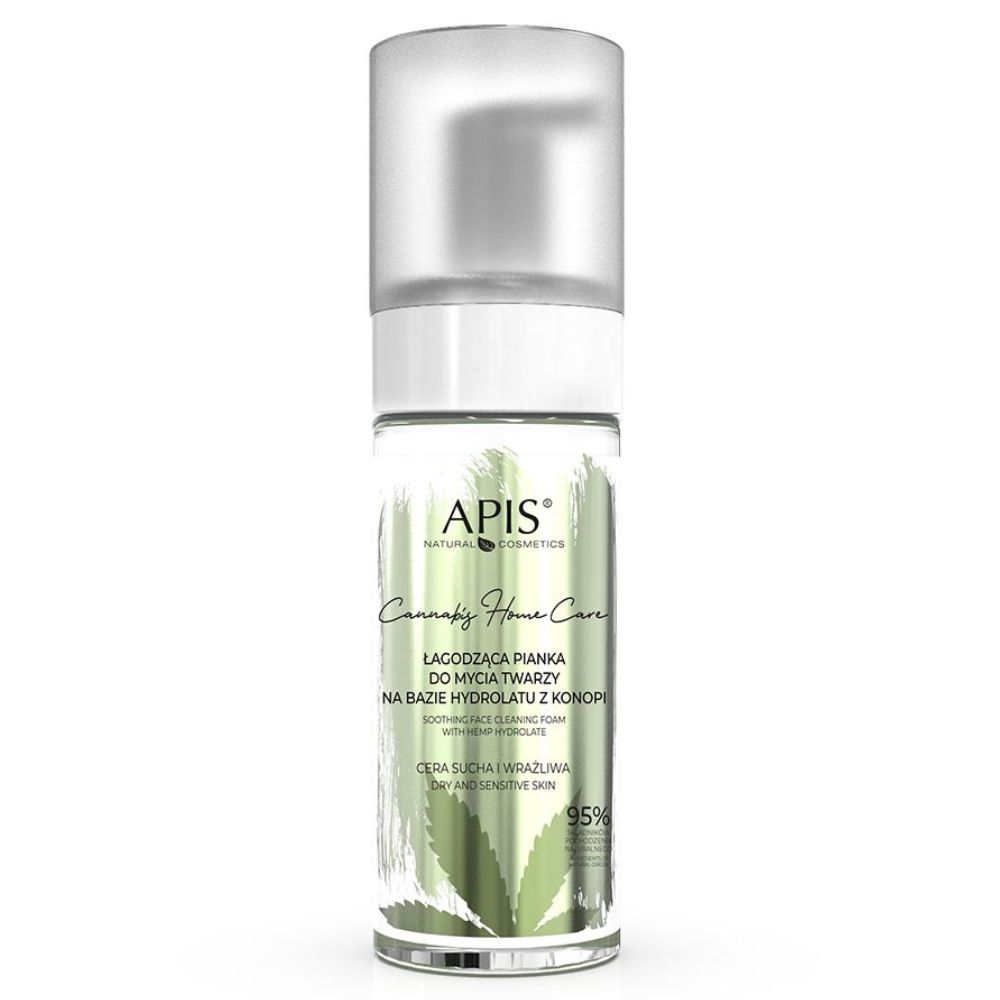 Apis Cannabis Home Care łagodząca pianka do mycia twarzy na bazie hydrolatu z konopi 150 ml