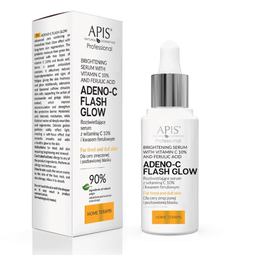 Apis Adeno-C Flash Glow rozświetlające serum do twarzy z witaminą c i kwasem ferulowym 30 ml