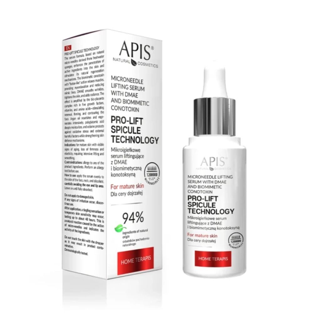 Apis Pro-Lift Spicule Technology mikroigiełkowe serum liftingujące z dmae i biomimetyczną konotoksyną Home TerApis 30 ml