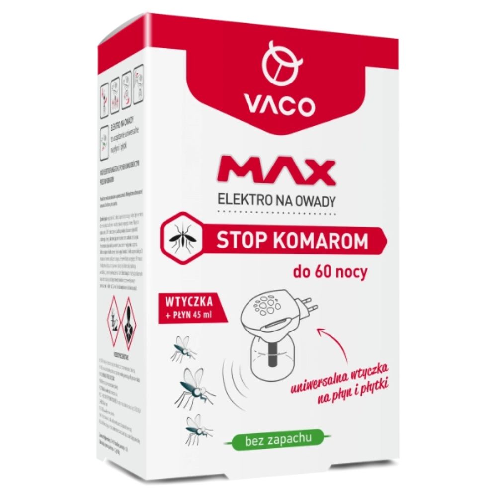 Vaco Max elektrofumigator z płynem na komary 45 ml