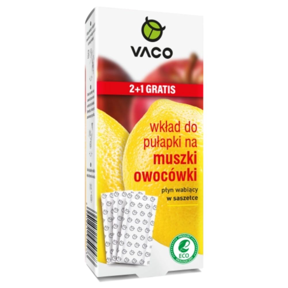 Vaco wkład z płynem do pułapki na muszki owocówki 3 sztuki