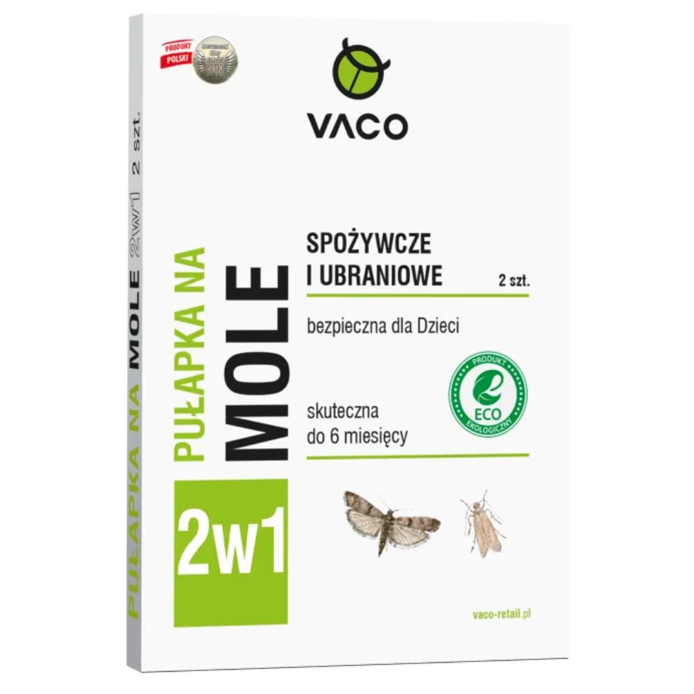 Vaco 2w1 Pułapka na mole spożywcze i ubraniowe 2 szt