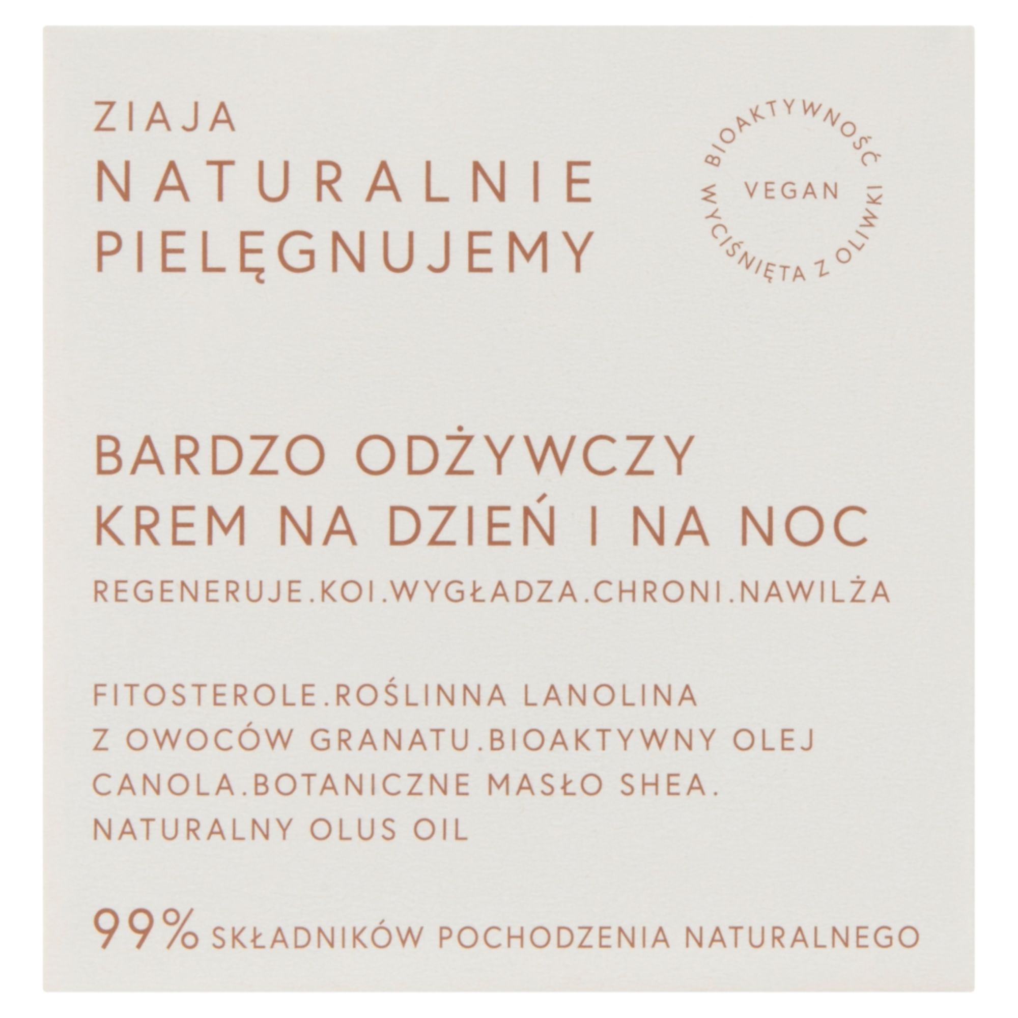 Ziaja Naturalnie Pielęgnujemy bardzo odżywczy krem na dzień i na noc 50 ml