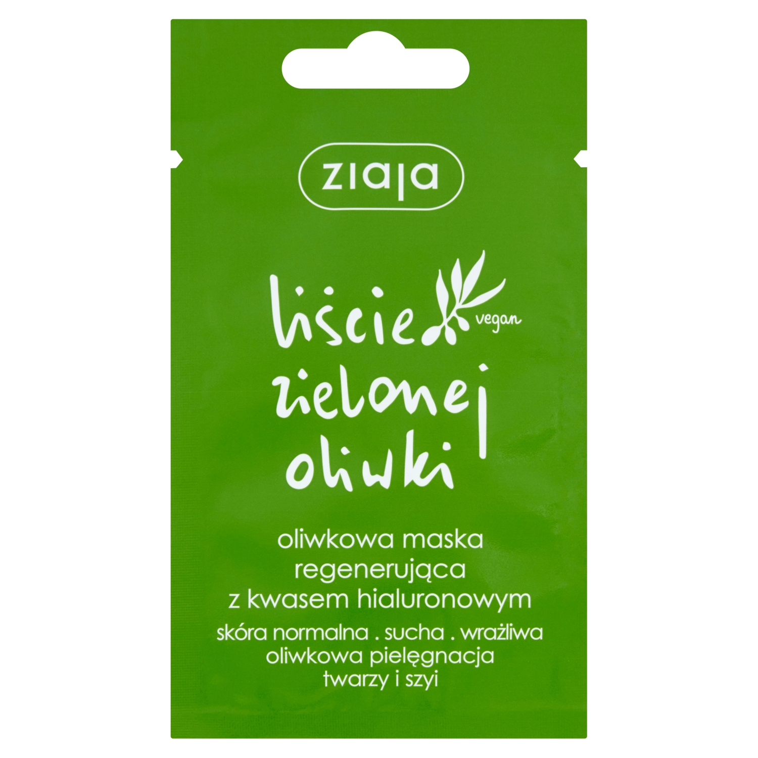 Ziaja Liście Zielonej Oliwki oliwkowa maska regenerująca z kwasem hialuronowym 7 ml