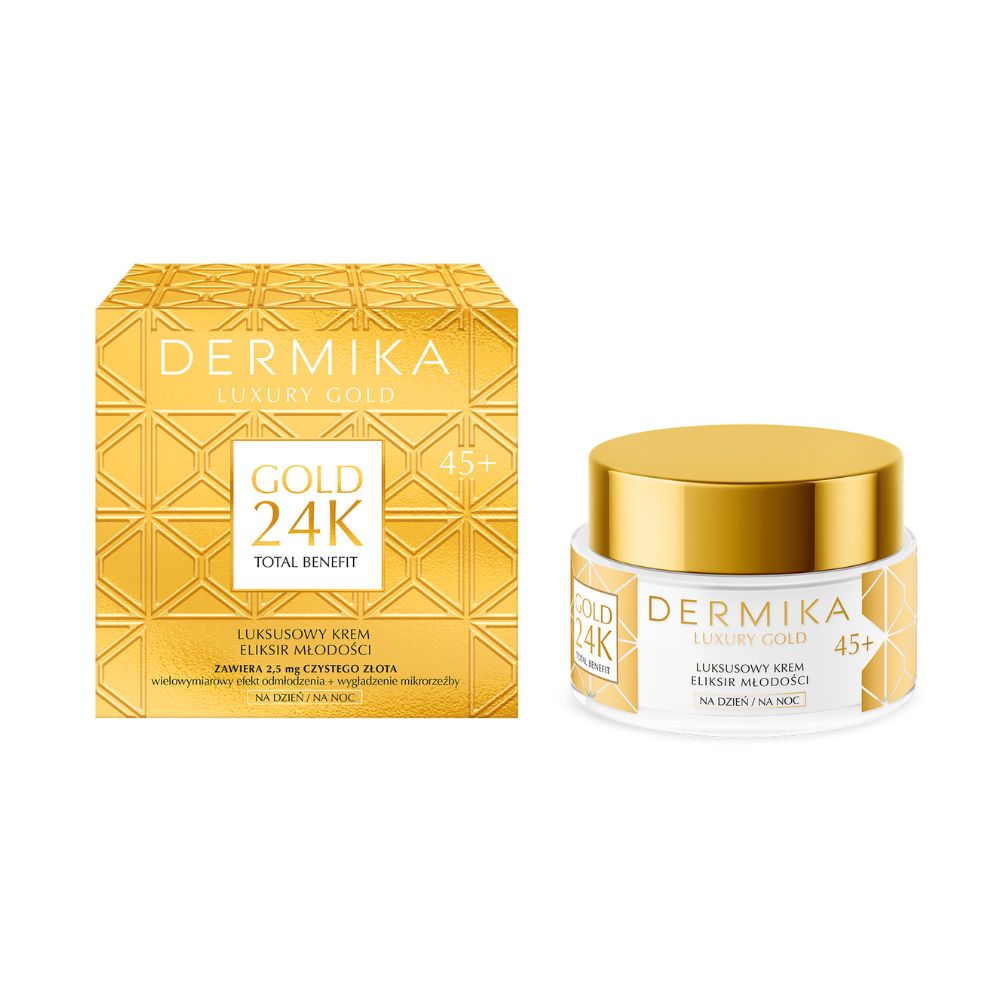 Dermika Luxury Gold 24k krem elikris młodości 45+ dzień/noc 50 ml