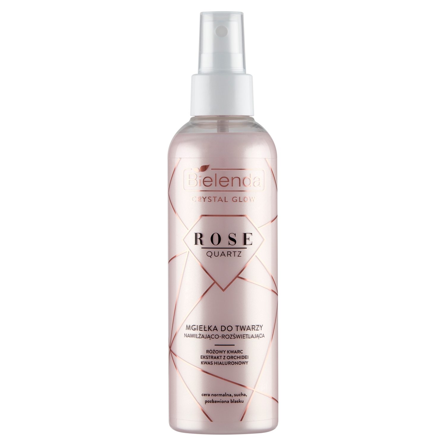 Bielenda Crystal Glow Rose Quartz Mgiełka do twarzy nawilżająco-rozświetlająca 200 ml