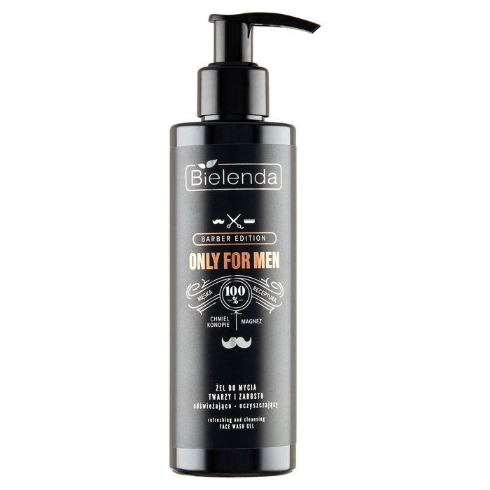 Bielenda Only for Men Barber Edition Żel do mycia twarzy i zarostu odświeżająco-nawilżający 190 g main product photo