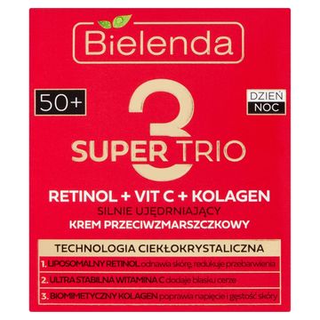 Bielenda Super Trio 50+ Silnie ujędrniający krem przeciwzmarszczkowy dzień noc 50 ml