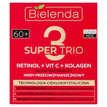 Bielenda Super Trio 60+ Ultra naprawczy krem przeciwzmarszczkowy dzień noc 50 ml