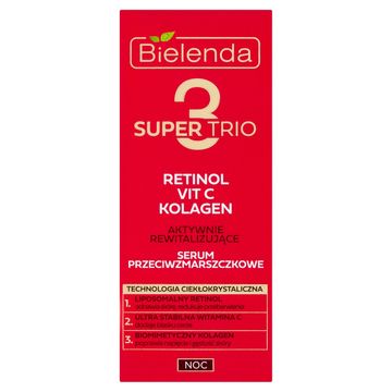 Bielenda Super Trio Aktywnie rewitalizujące serum przeciwzmarszczkowe noc 30 ml