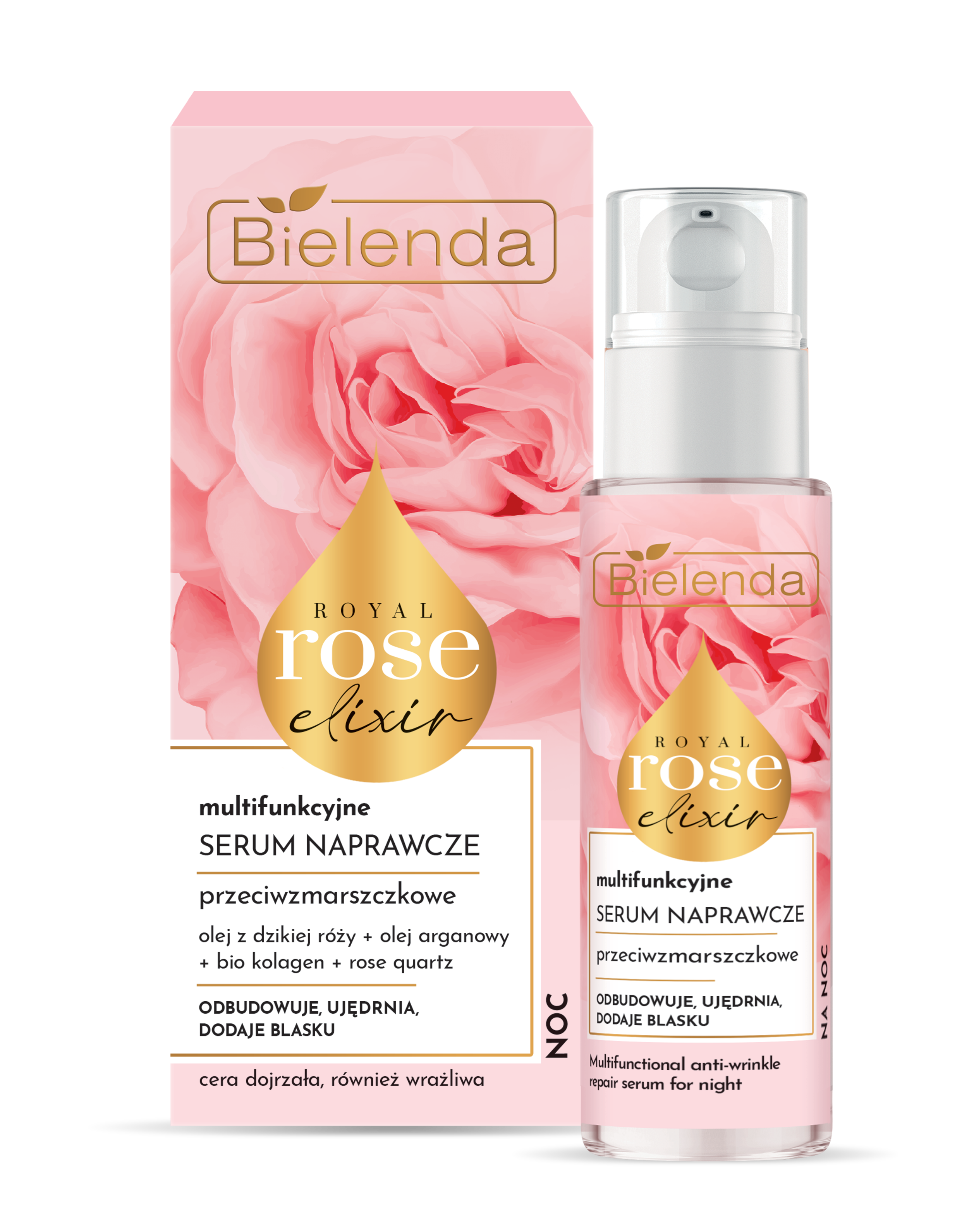 BIELENDA ROYAL ROSE ELIXIR Multifunkcyjne przeciwzmarszczkowe serum naprawcze na noc 30 m