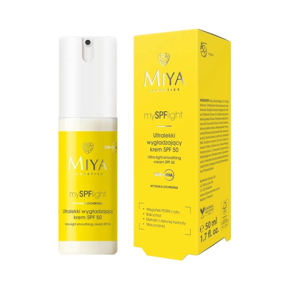 Miya Cosmetics MySPFlight ultralekki wygładzający krem spf 50 do twarzy 50 ml