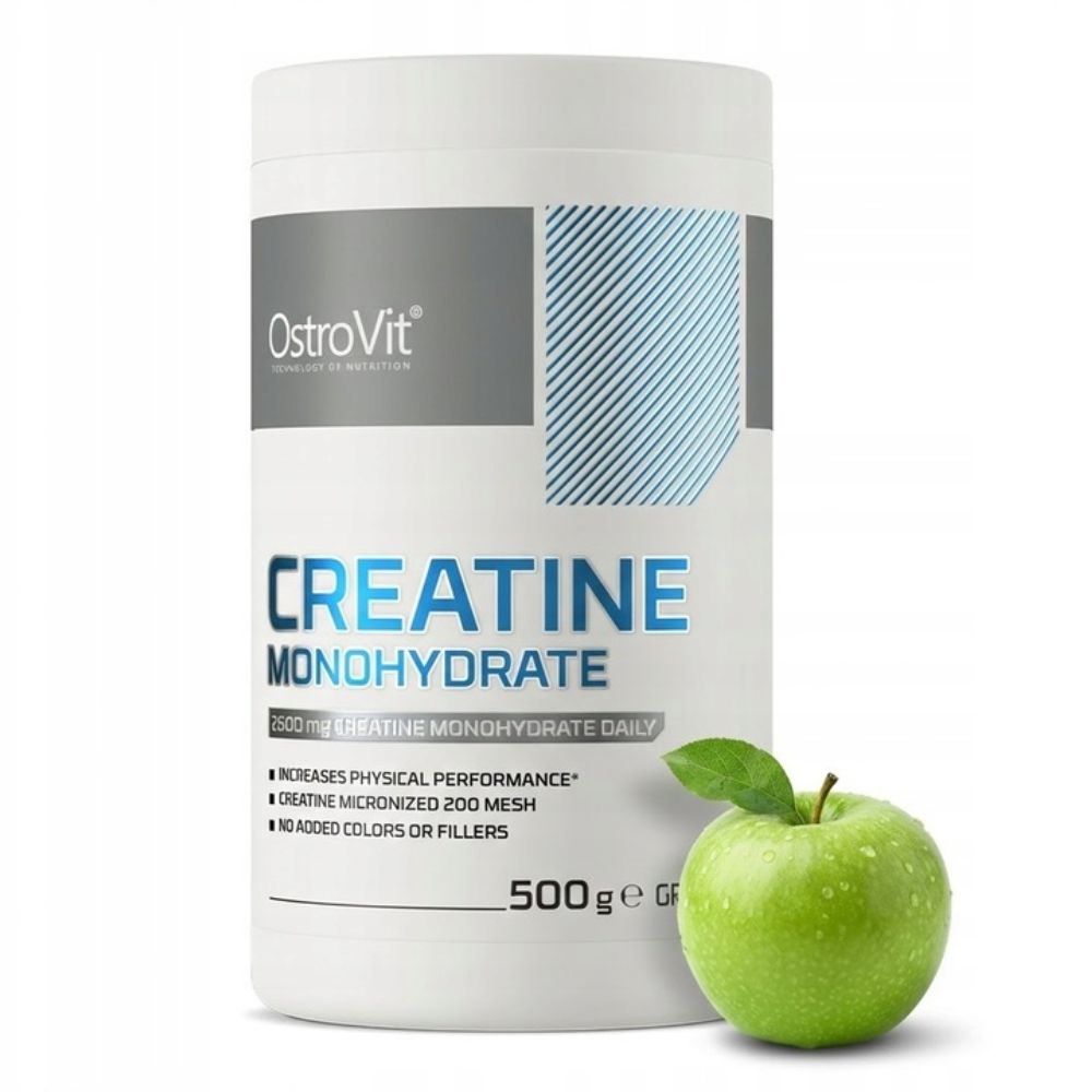 OstroVit Creatine Monohydrate kreatyna 500 g green apple