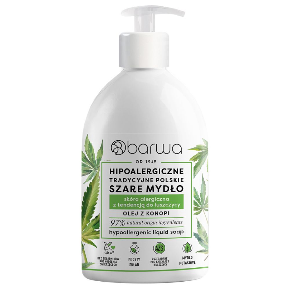 BARWA MYDŁO SZARE W PŁYNIE KONOPIA 500ML
