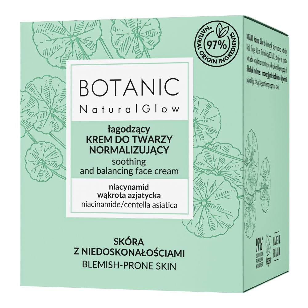 Botanic Natural Glow łagodzący krem do twarzy normalizujący 50 ml