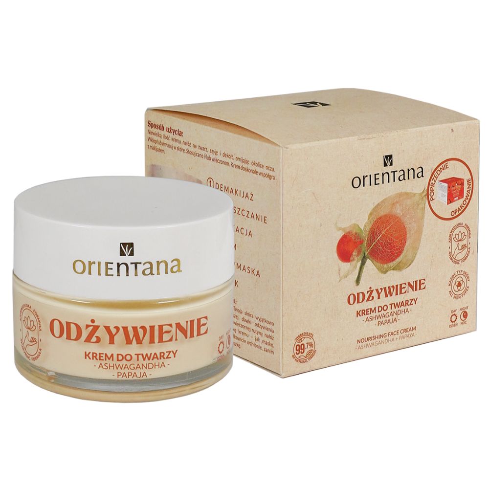 Orientana Odżywienie Ashwagandha Papaja krem do twarzy 40 ml