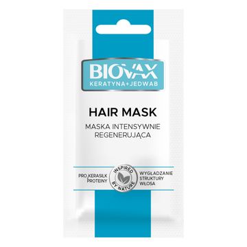 Biovax Keratyna + Jedwab do włosów przesuszonych, puszących się - maseczka 20 ml