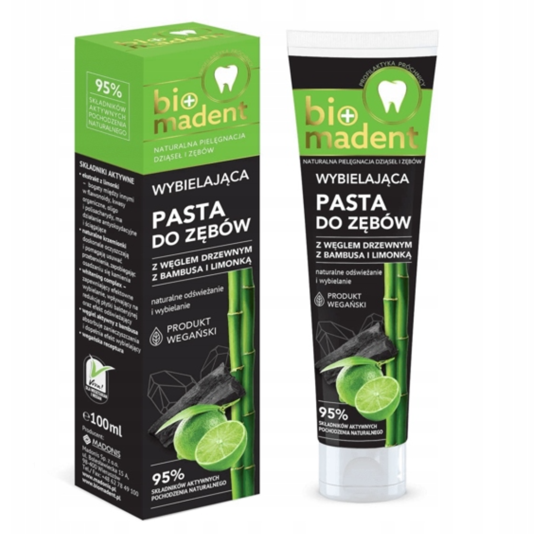 BIO MADENT pasta do zębów z węglem drzewnym i limonką 100 ml