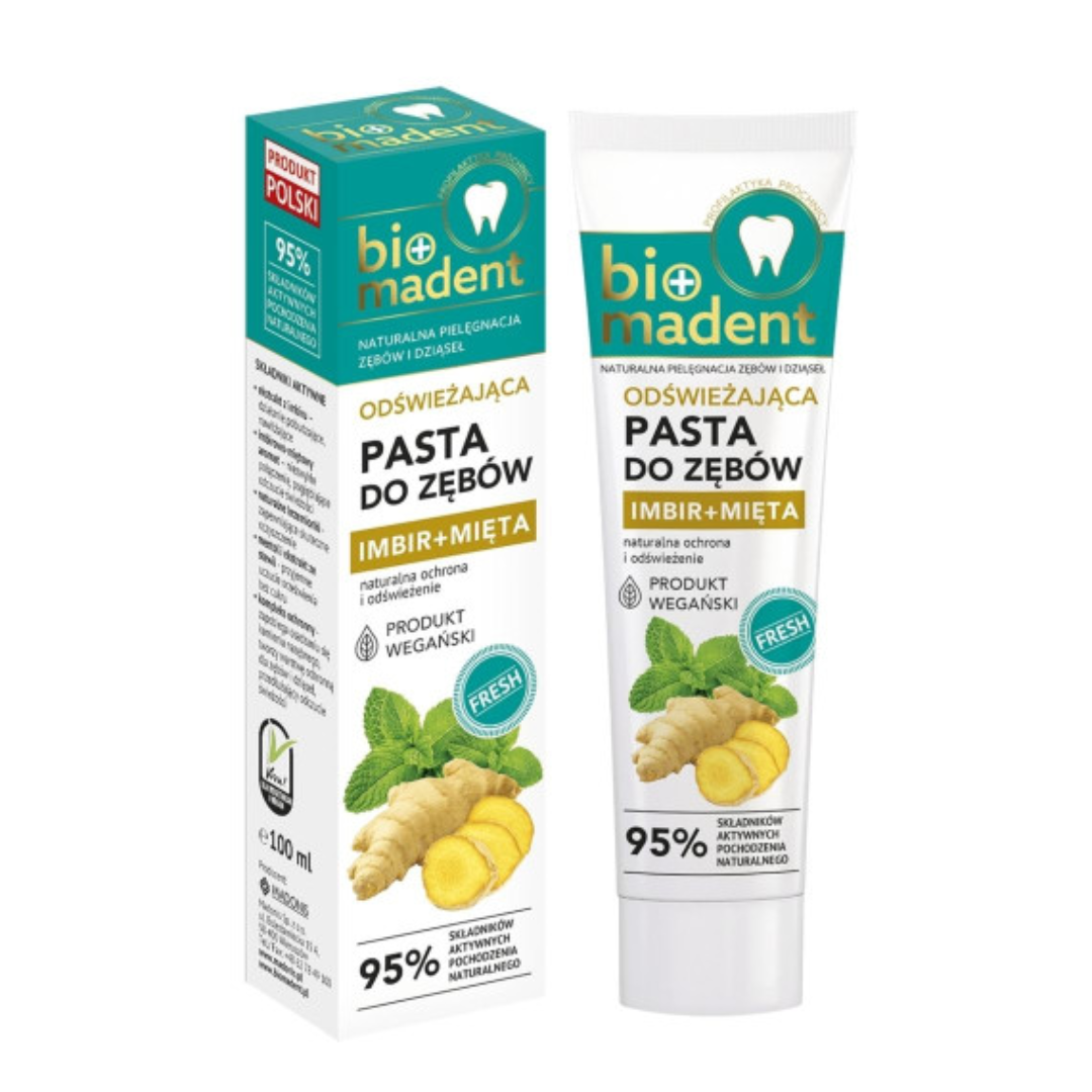 BIO MADENT odświeżająca pasta do zębów Imbir + Mięta 100 ml