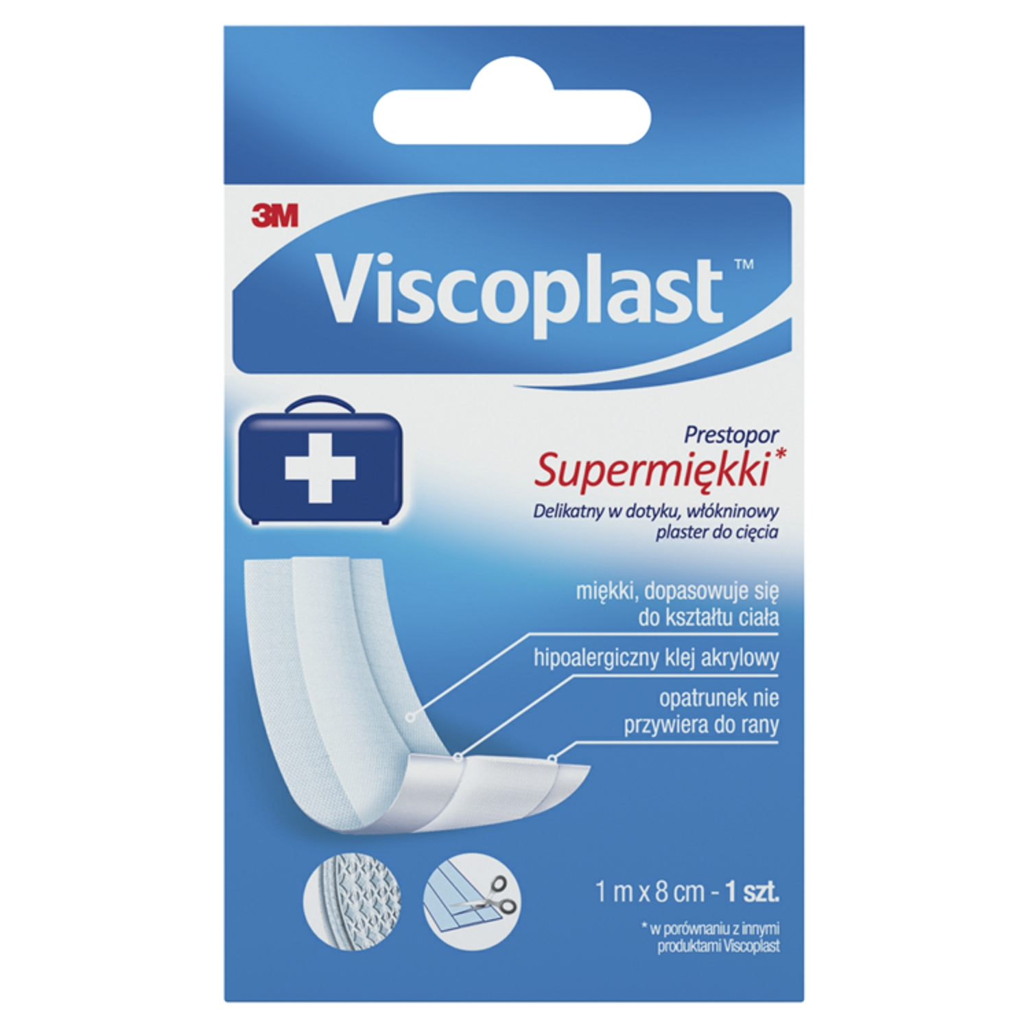 Viscoplast Prestopor Plaster do cięcia supermiękki 1 m x 8 cm
