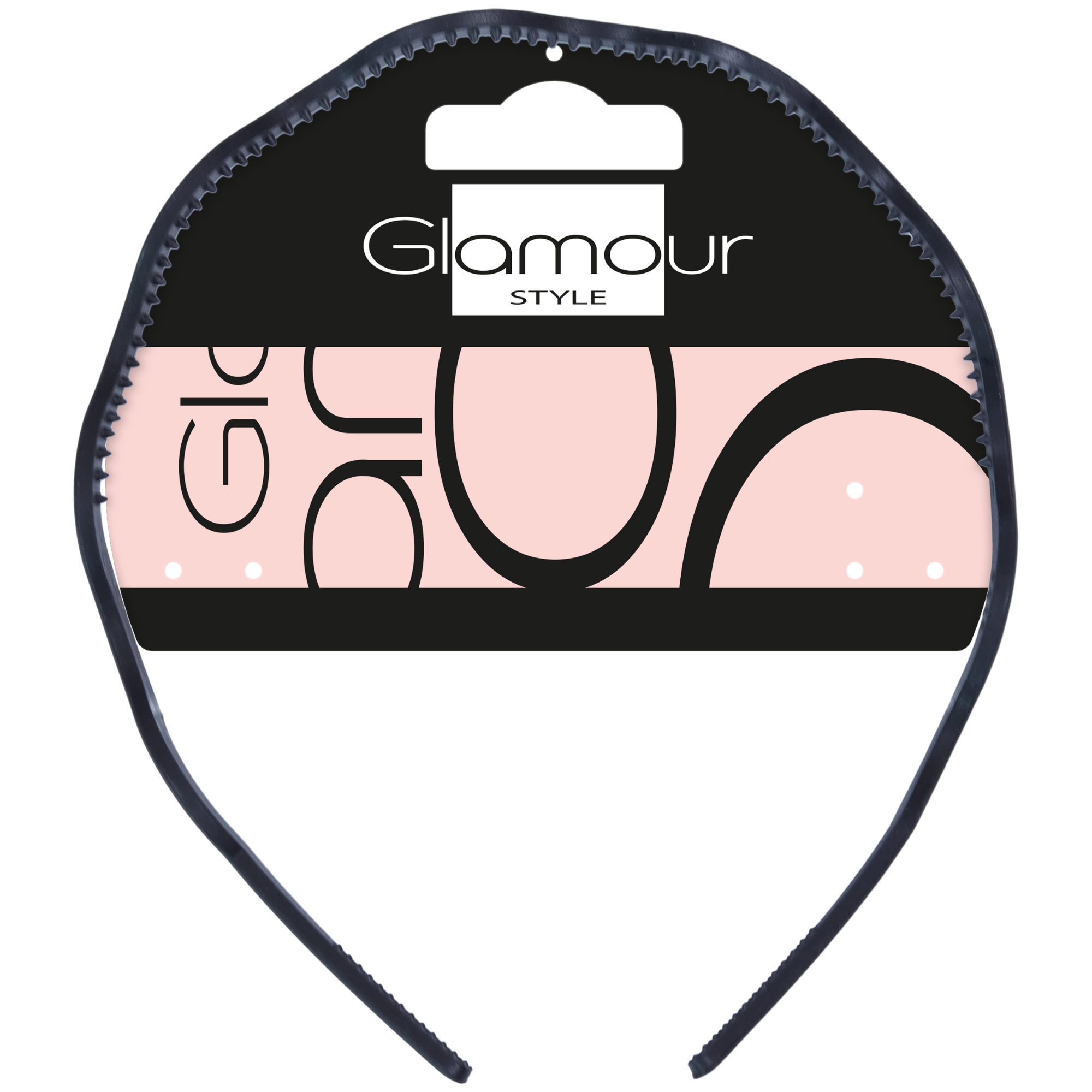 Glamour Basic Opaska Glamour czarna fale 