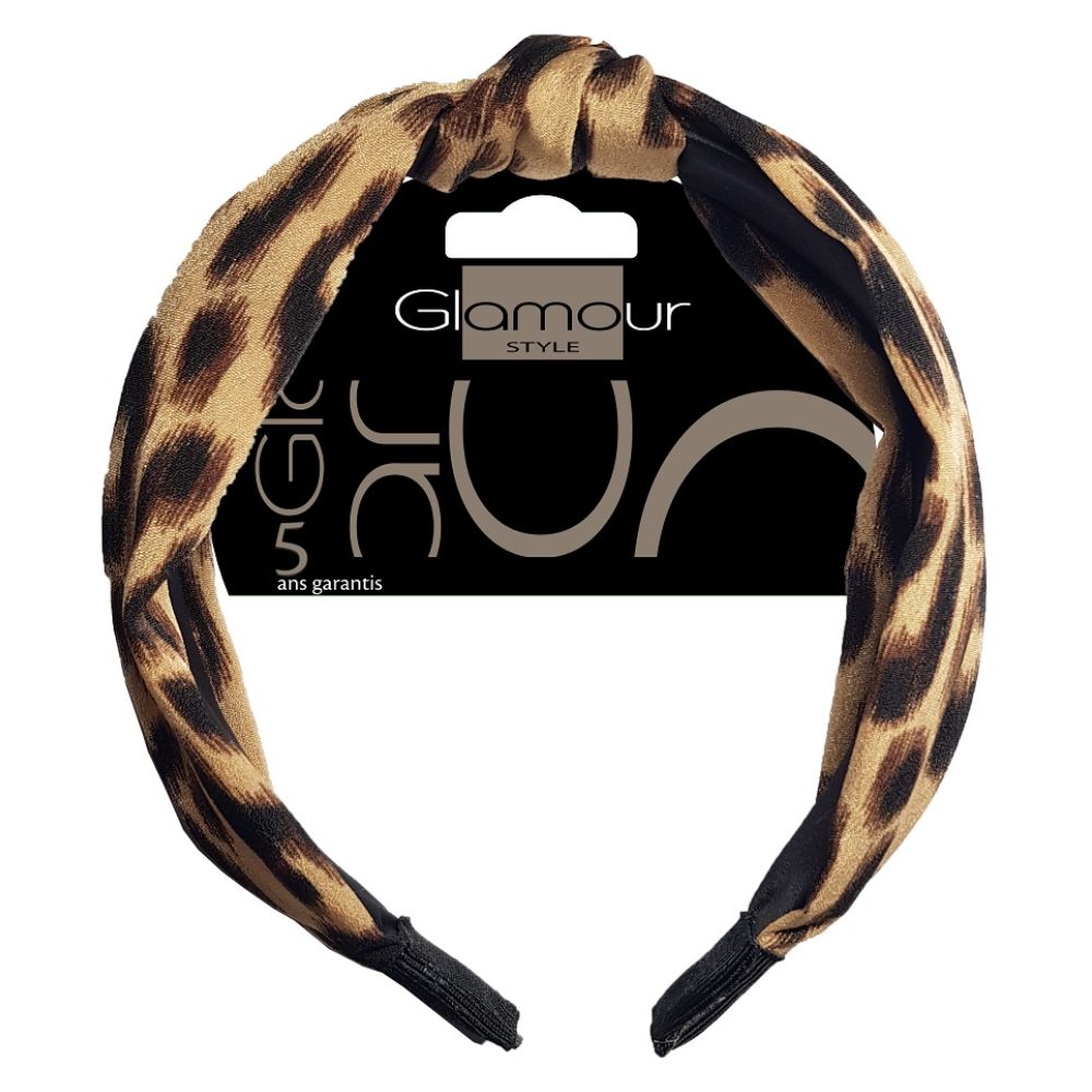 GLAMOUR OPASKA BEŻOWA PANTERKA Z WĘZŁEM