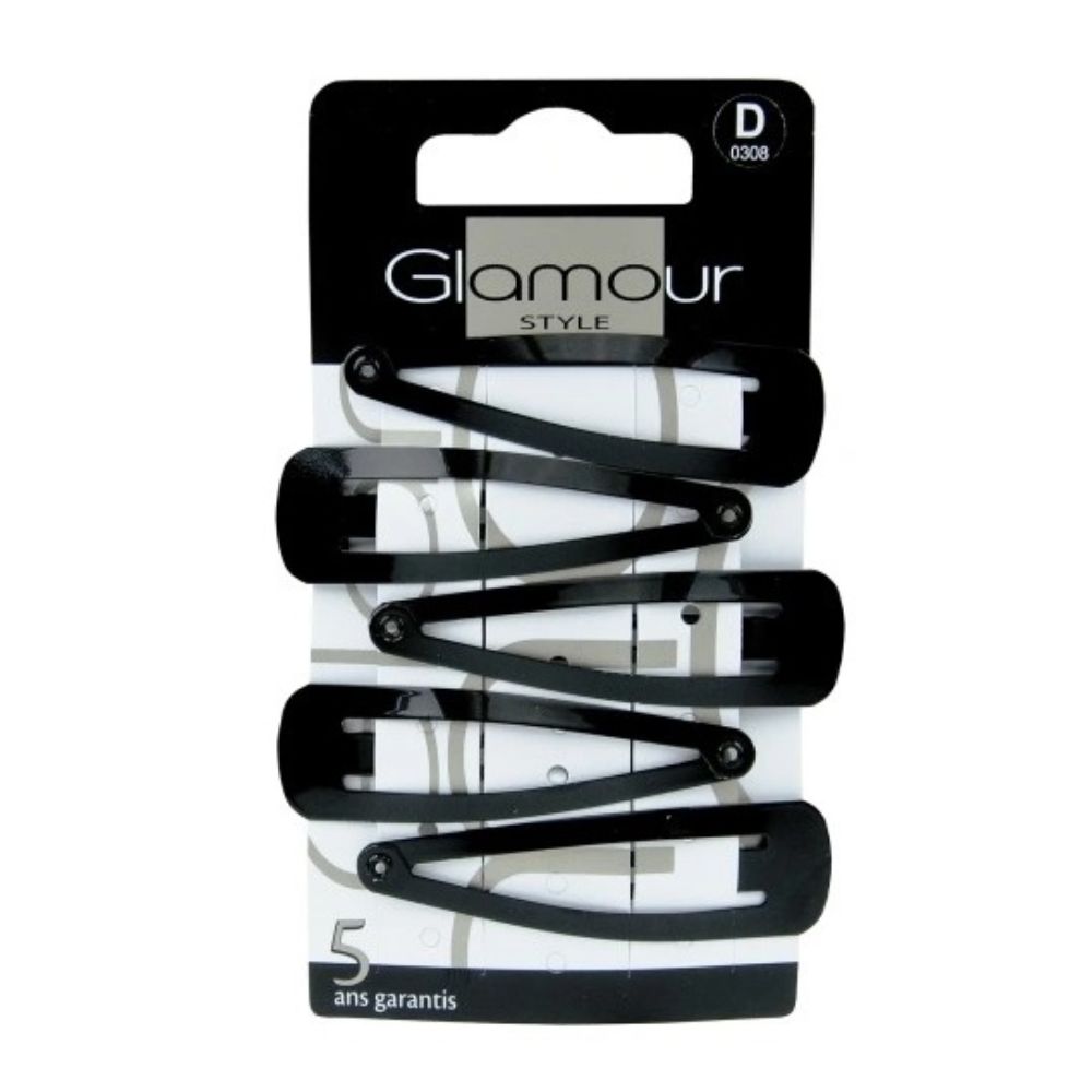 Glamour spinki do włosów czarne 5 sztuk