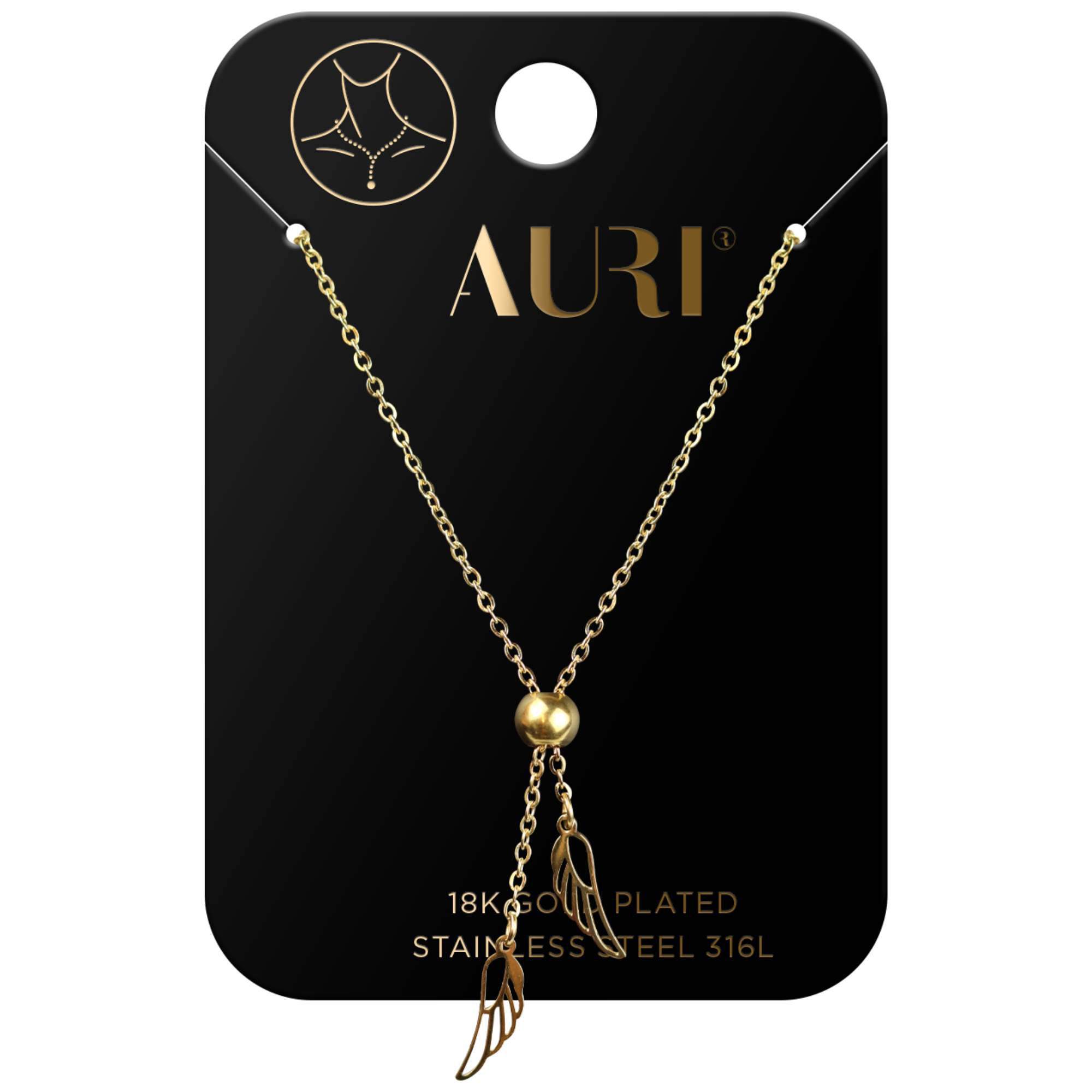 AURI NASZYJNIK KULKA I DWA SKRZYDLA