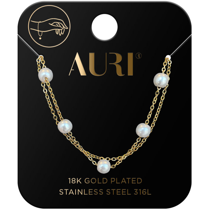 AURI BRANSOLETKA PODWOJNA Z PERLAMI main product photo