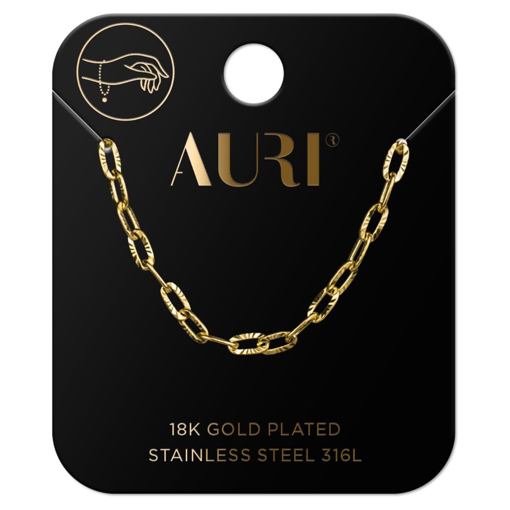 Auri bransoletka ryflowany łańcuch i serce 1 sztuka