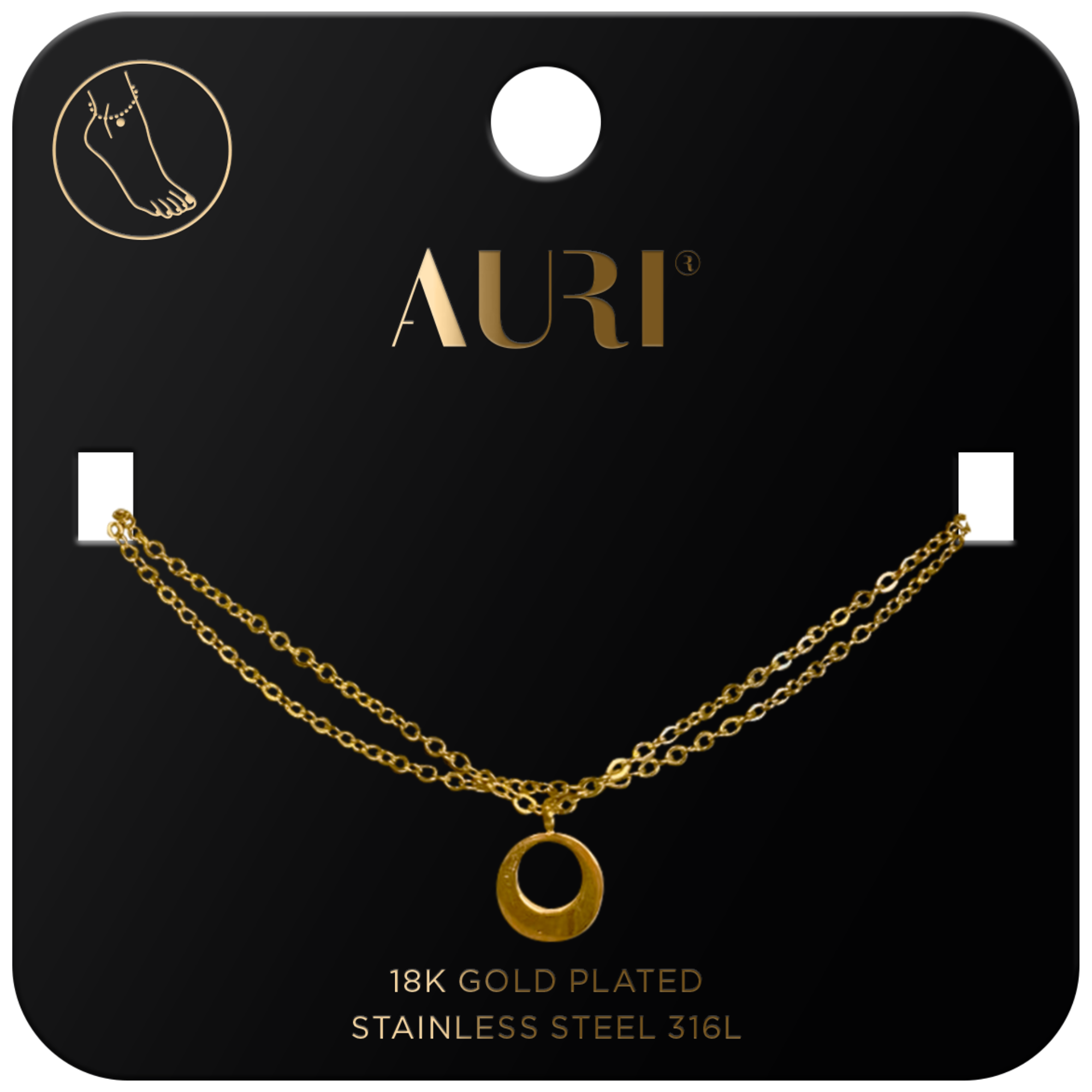 AURI BRANSOLET.N/NOGE PODWOJ.LINKA/KOLO