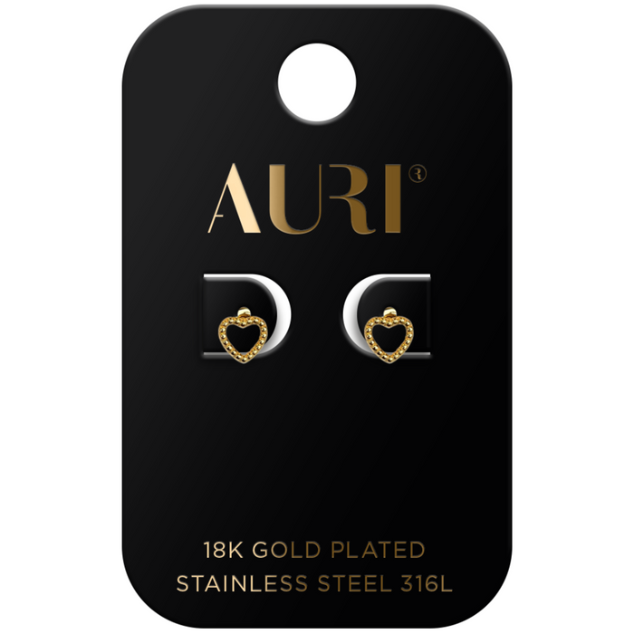 AURI KOLCZYKI SZTYFTY SERCA PLECIONKA main product photo