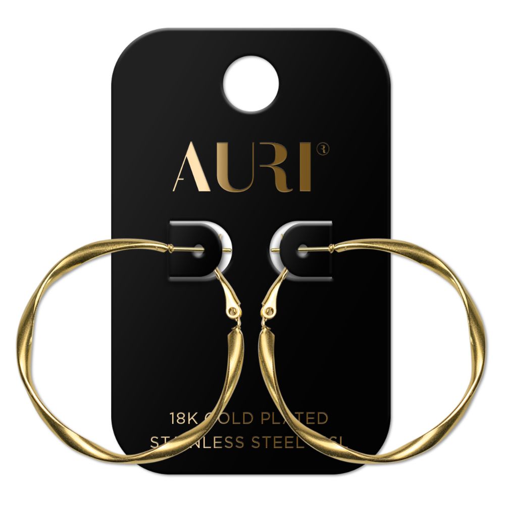 Auri kolczyki duże skręcane koła 2 sztuki