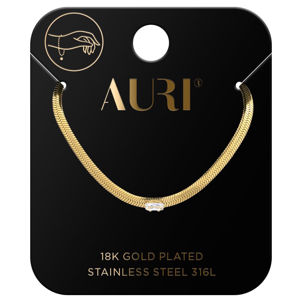 Auri bransoletka żmijka z cyrkonią 1 sztuka