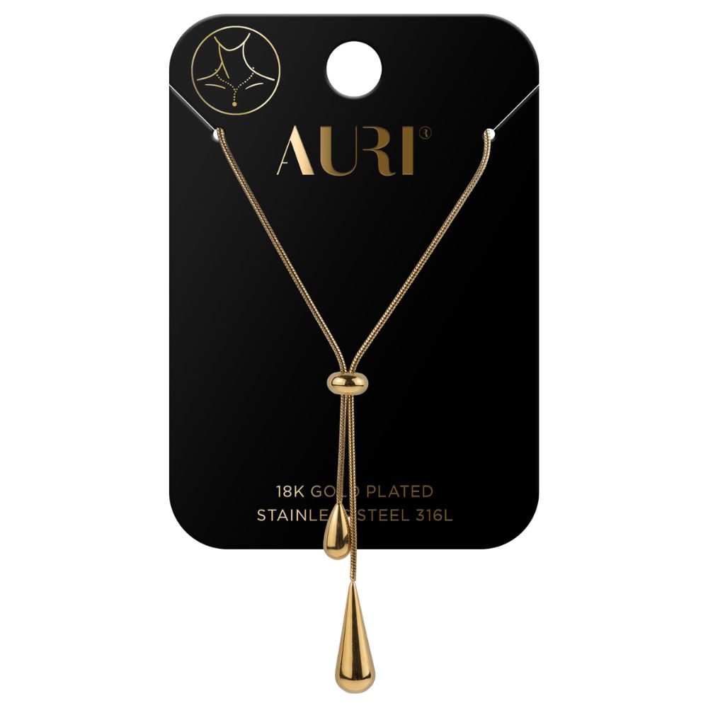 Auri naszyjnik regulowany typu krawatka z łezkami 1 sztuka